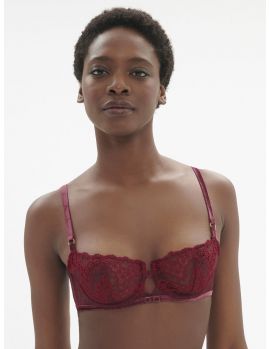 Sujetador balconet Simone Perele Scenario con aros 1E3330 Rojo Espinela