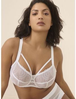 sujetador blanco con cinta decorativa