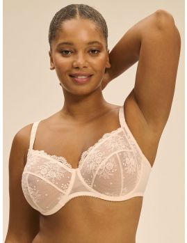 Frente sujetador gran capacidad rosa sakura Simone Pérèle Intrigue, talla 95D