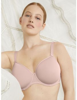 sujetador con aros y copas de fino relleno Spacer, color rosa