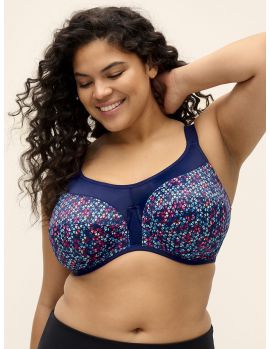 Sujetador deportivo talla grande, estampado Navy