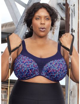 Sujetador deportivo talla grande, estampado Navy