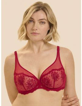Sujetador escotado con aros Simone Perele Intrigue 1E2319 Opera Red