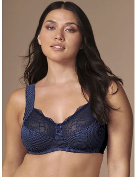 sujetador reductor sin aros Orely maritim blue de Anita, vista de frente sobre sobre modelo