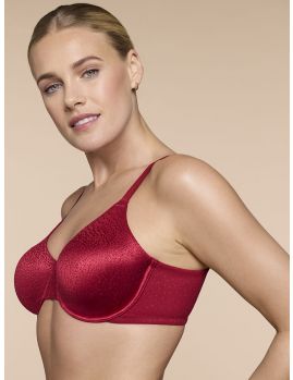 frente perfil sujetador sin relleno y sin costuras, color rojo