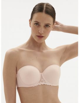frente sujetador sin tirantes, color rose powdre