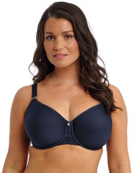 sujetador navy Fantasie Reflect con fino relleno spacer, vista frontal sobre modelo