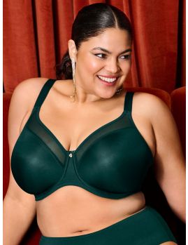 sujetador gran capacidad sin costuras, color verde esmeralda