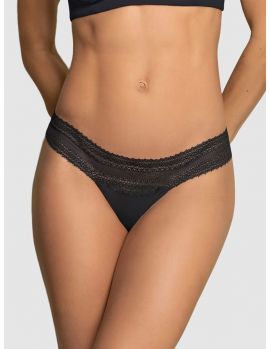 frente tanga de encaje negro