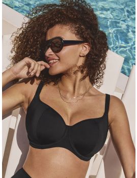 top bikini con foam, color negro liso