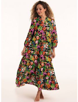 Vestido playa largo Rosa Faia Wild Garden Aymee 8105