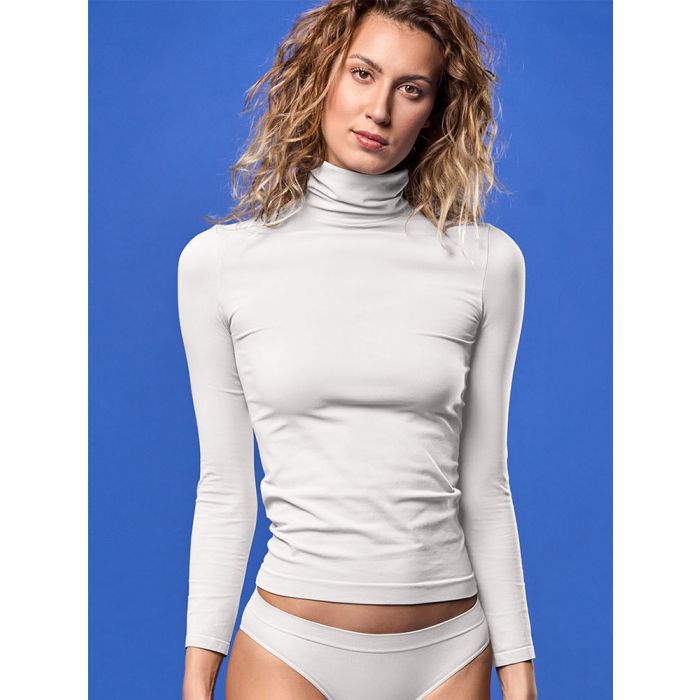 Camiseta cuello alto blanca Focenza Inimar lenceria y corseteria online femenina