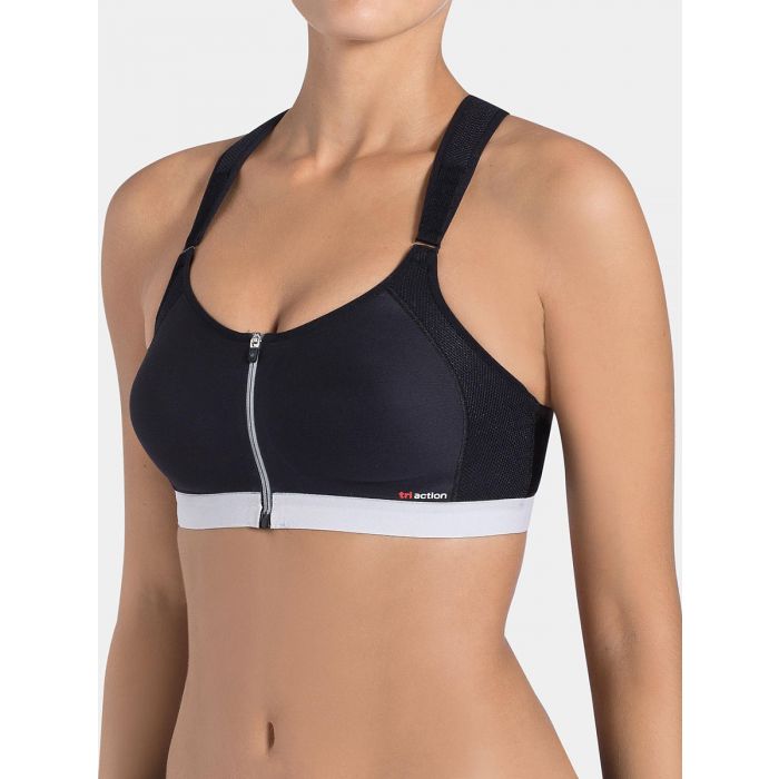  Sujetador deportivo con cremallera y control de movimiento para  mujer Champion, brasier deportivo con cierre de control de movimiento, 34B,  Negro : Ropa, Zapatos y Joyería